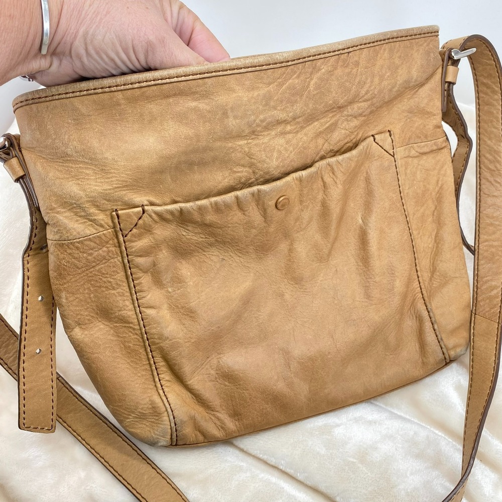 Fossil Long Live Vintage Crossbody Bag Brown Leather Distressed Boho Handbag